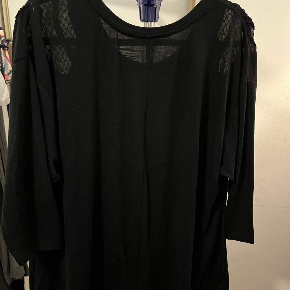 Lane Bryant Black Rayon Blend Top